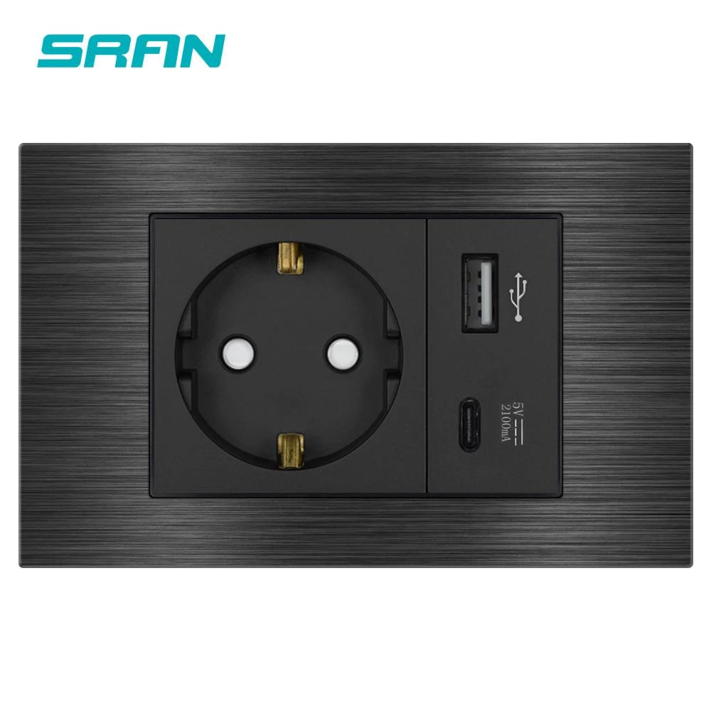 SRAN   USB 5V 2.1A, EU ǥ  ܼƮ, USB C , 118x72mm 귯õ ˷̴ ձ г